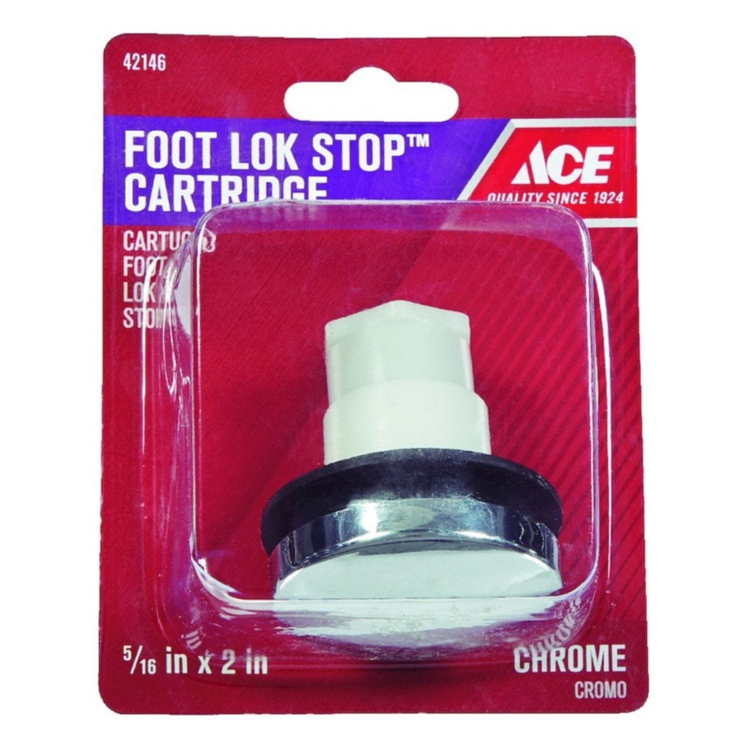 ACE Foot Lok Stop Series ACE826-21 Tub Stopper, Plastic, Chrome - 2