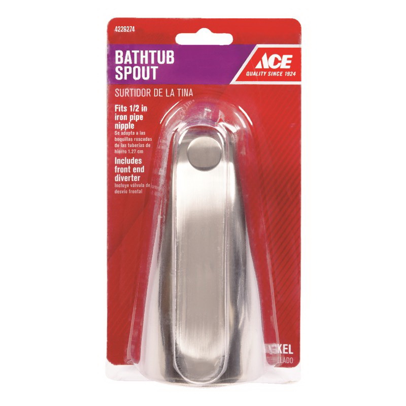ACE ACE825-36BN Bathtub Diverter Spout, 1/2 in Connection, IPS, Metal, Brushed Nickel - 2