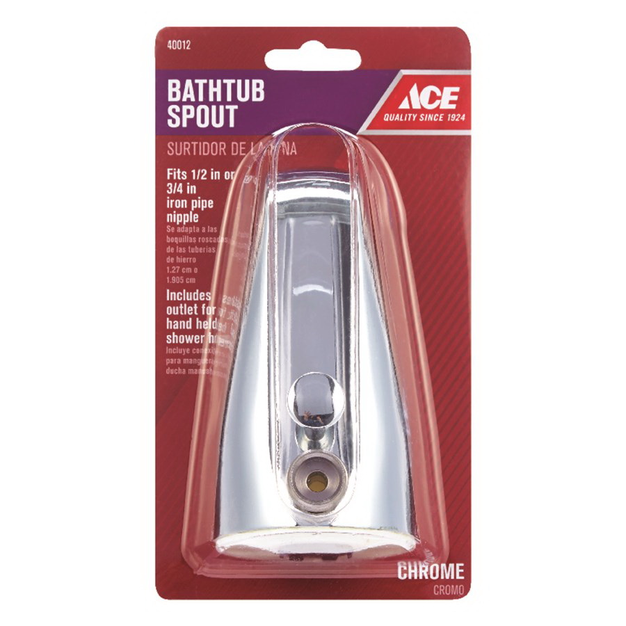 ACE ACE825-32 Bathtub Diverter Spout, 1/2, 3/4 in Connection, IPS, Metal, Chrome Plated - 2