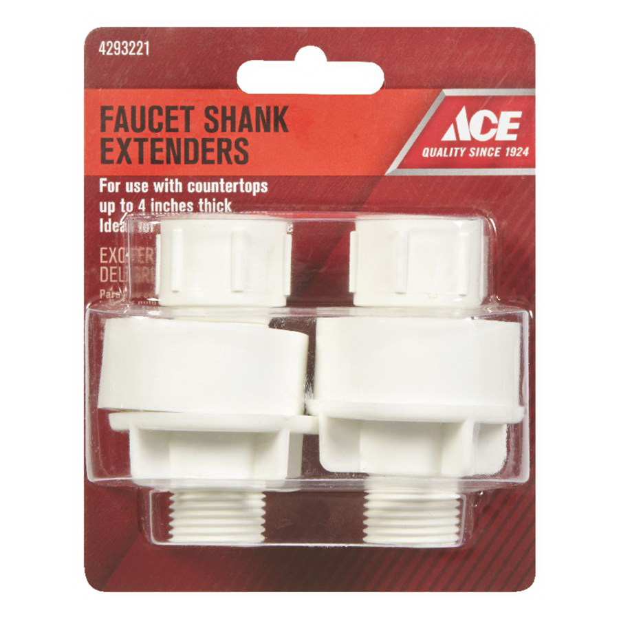 ACE A0089477 Faucet Shank Extender, Plastic, White - 2