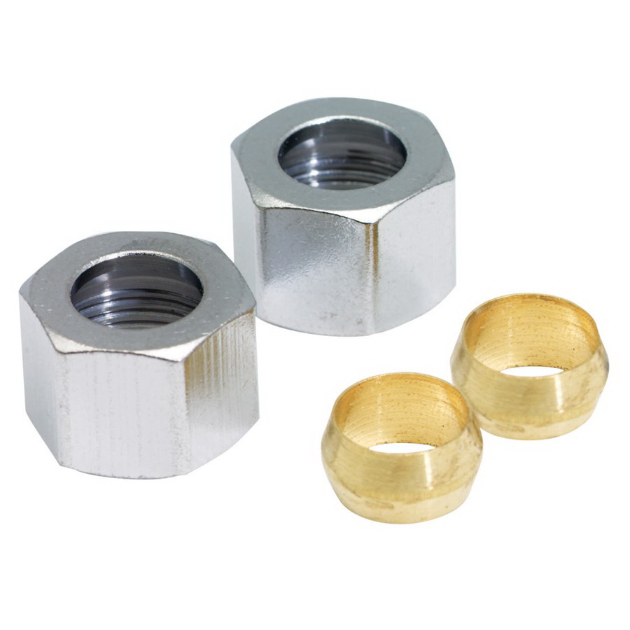 ACE 7210-38-02-A Nut Kit, 3/8 in, Compression, Brass, Chrome - 1