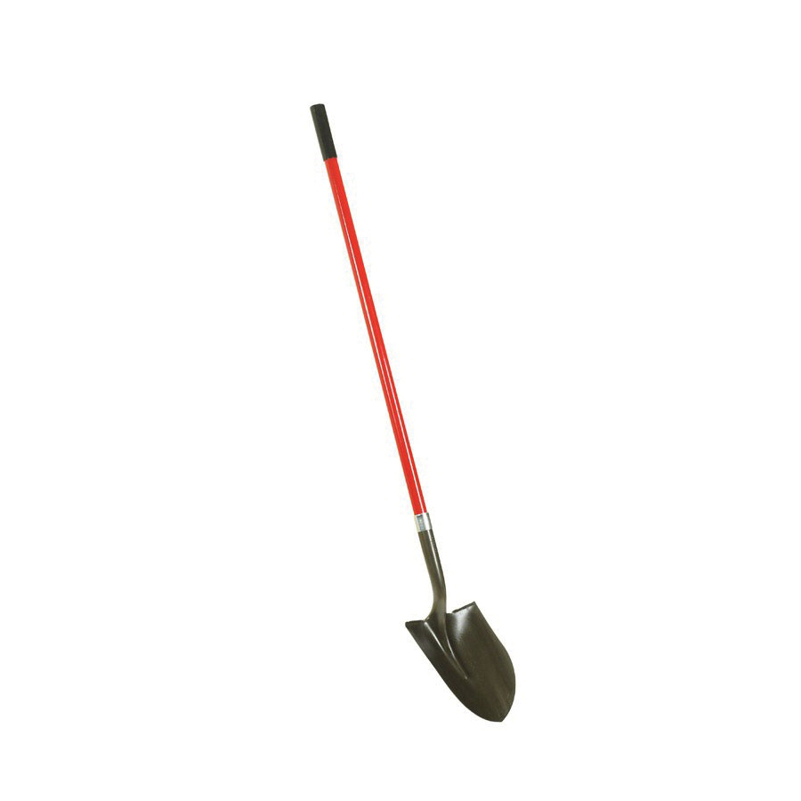 Round Point Shovel, Ace, 9 in W Steel Blade, 48 in L Fiberglass Handle - 2