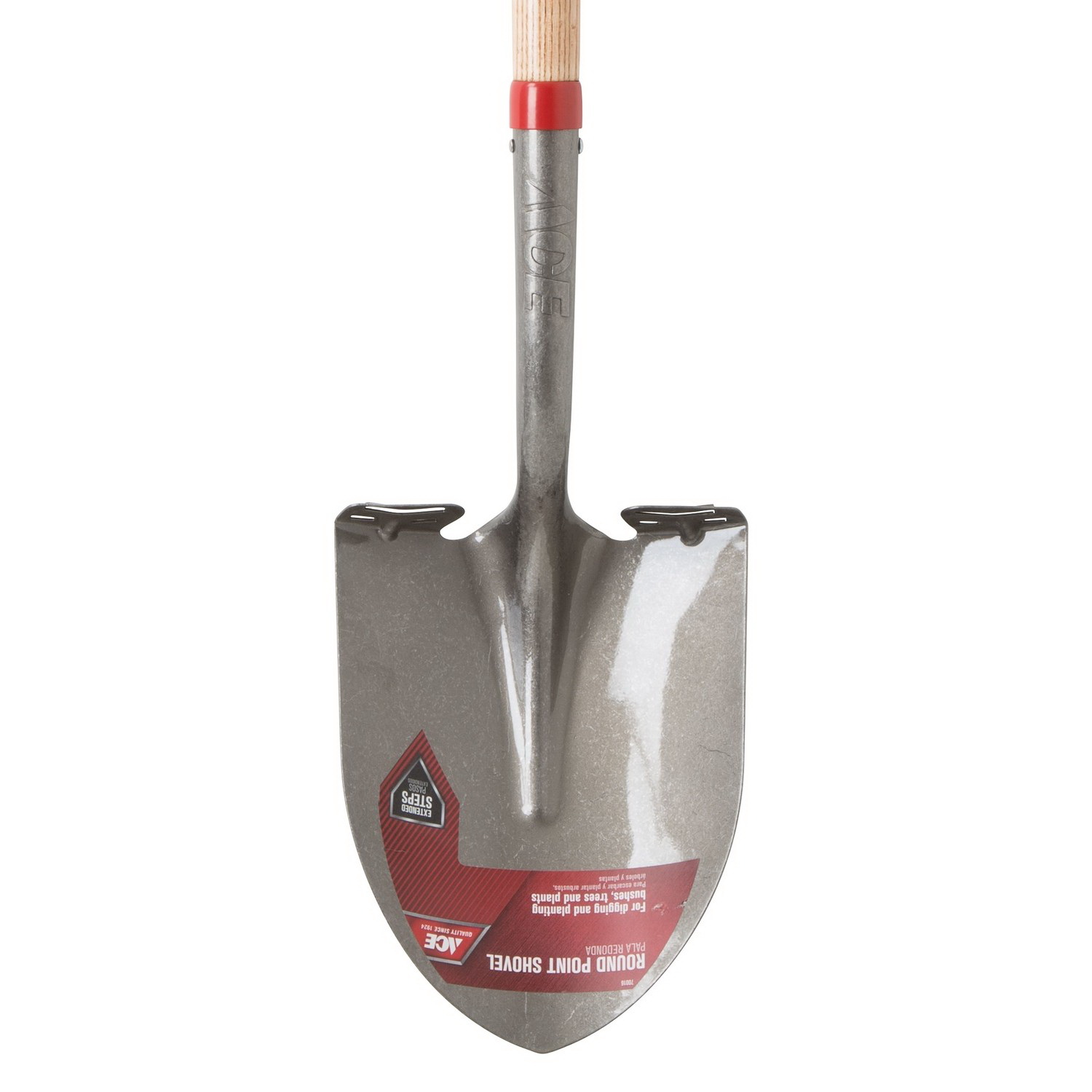 Shovel, Ace, 9 in W Blade, Steel Blade, Wood Handle, 27 in L Handle - 2