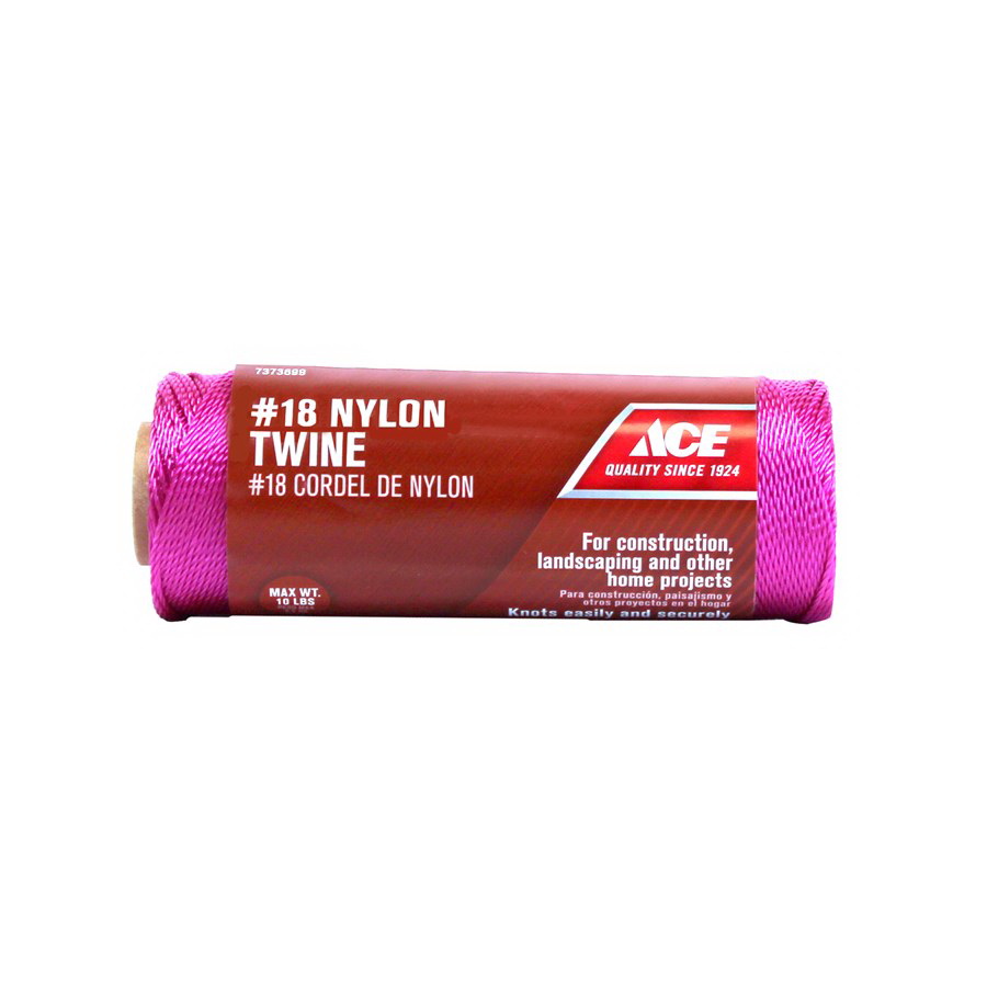 ACE NST525PAC Twisted Twine, #18 Dia, 525 ft L, 10 lb Working Load, Nylon, Pink - 2
