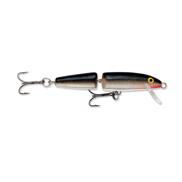 Rapala Jointed Series J09S Fishing Lure, #5, 3-1/2 in L, 2-Hook, Balsa Wood, Silver Lure, 0.25 oz Weight