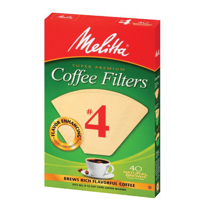 Melitta 3663648 #4 Coffee Filter, Cone, Paper, Natural Brown - 3