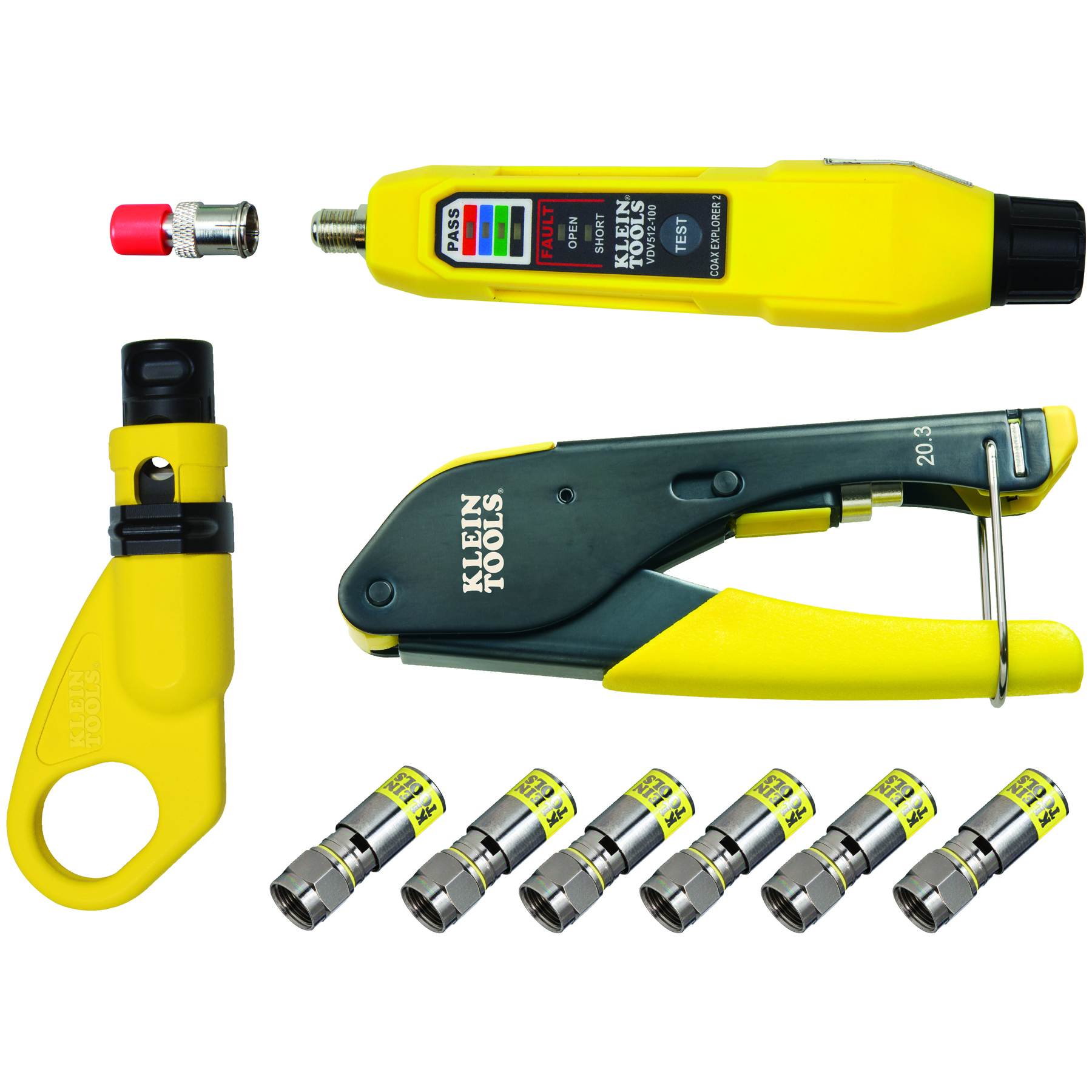 Klein Tools VDV002-818 Coax Cable Installation and Test Kit, 13-Piece