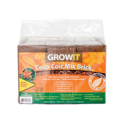 Grow!T JSCPB Coco Coir Mix Brick, Brown Pack