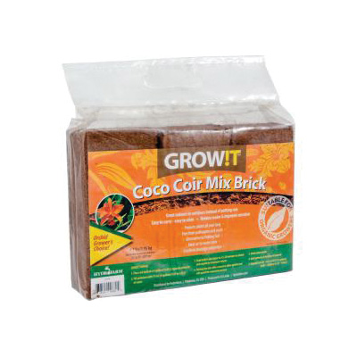 Grow!T JSCPB Coco Coir Mix Brick, Brown Pack
