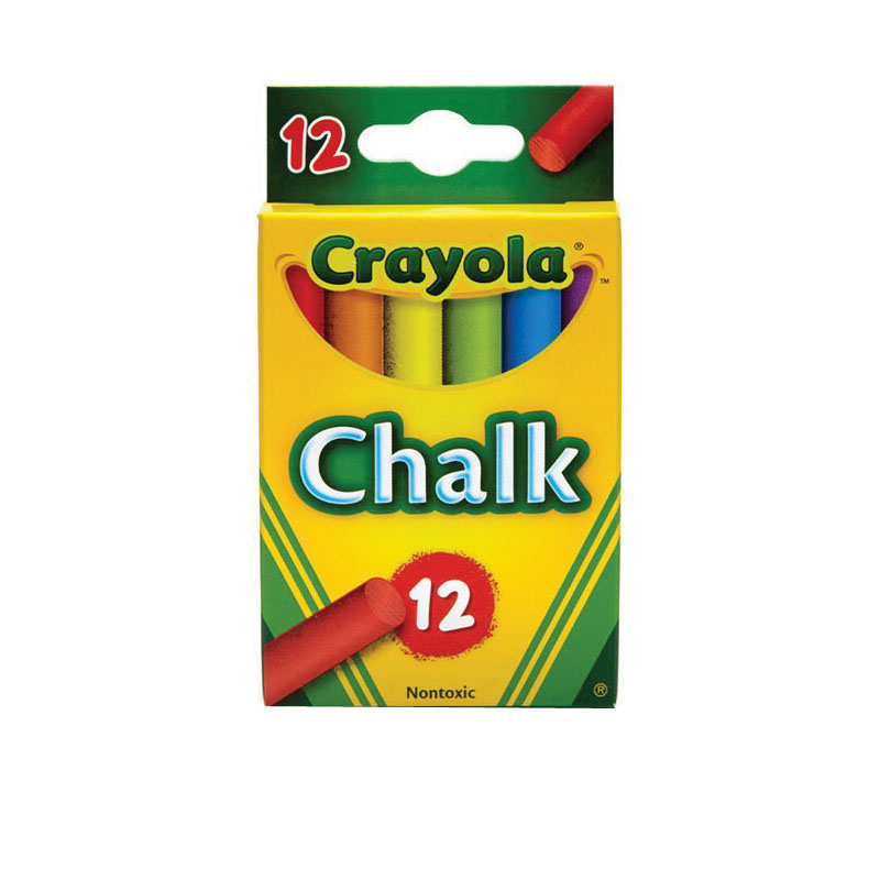 Crayola 5108162009 Children's Chalk, 0.4 in Dia, 3.3 in L, Blue/Green/Orange/Red/Violet/Yellow - 1