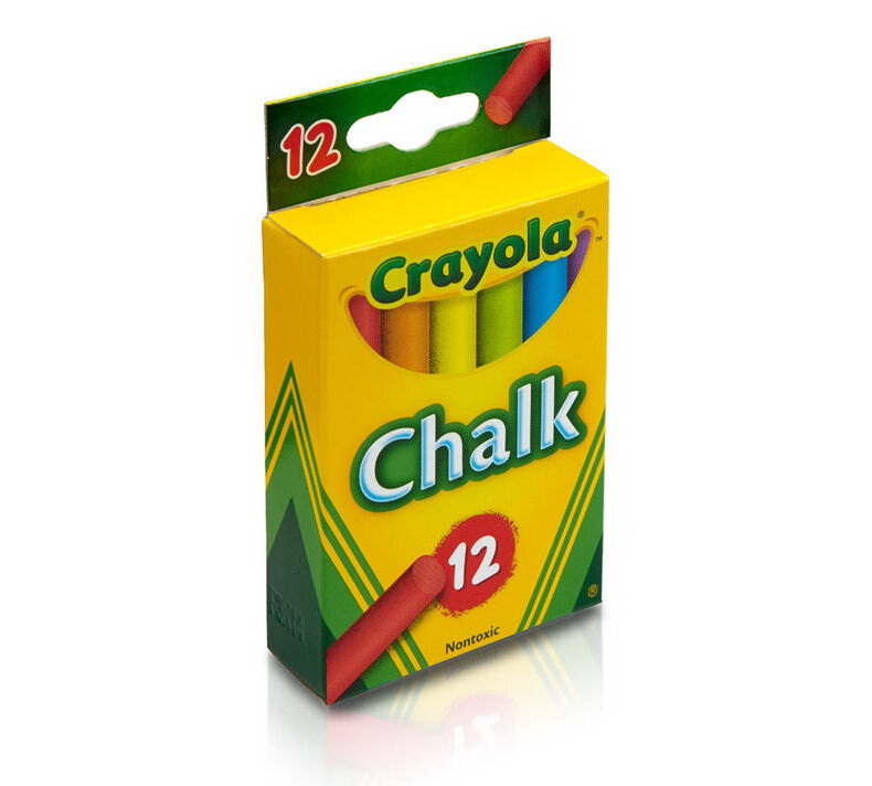 Crayola 5108162009 Children's Chalk, 0.4 in Dia, 3.3 in L, Blue/Green/Orange/Red/Violet/Yellow - 2