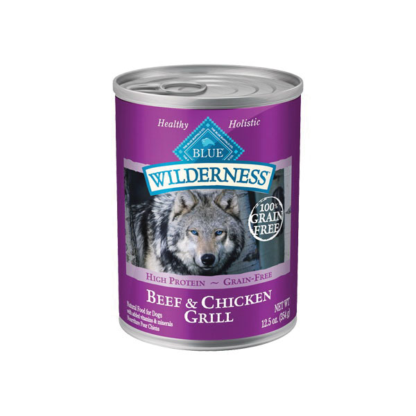 Blue Wilderness 596423 Dog Food, Beef, Chicken, Adult, Wet, 12.5 oz Can