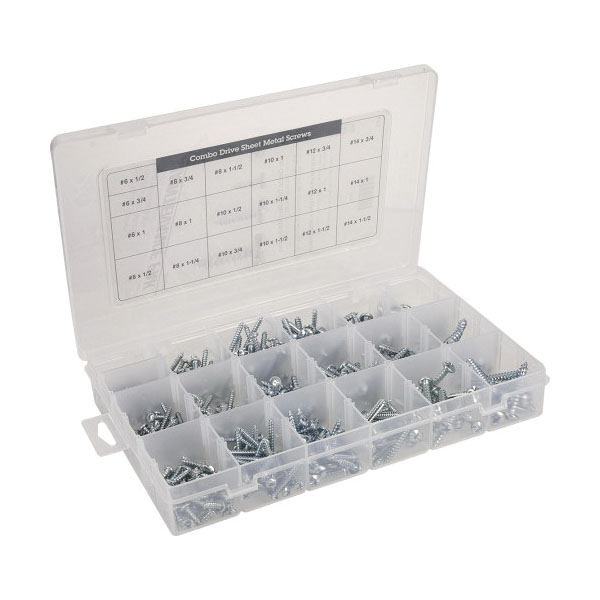 Screw Assortment Kit, Hillman, Sheet Metal/Steel, Zinc, 535-Piece - 5