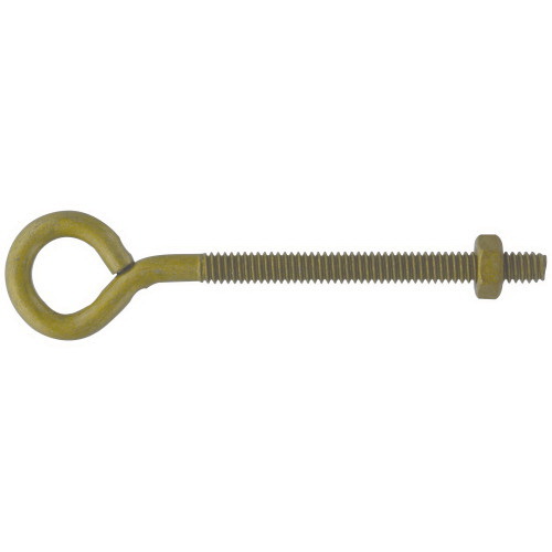 Hillman 322618 Series Eye Bolt with Hex Nut, 5 in OAL, 5/16 in Thread, Coarse Thread, Steel, Gold