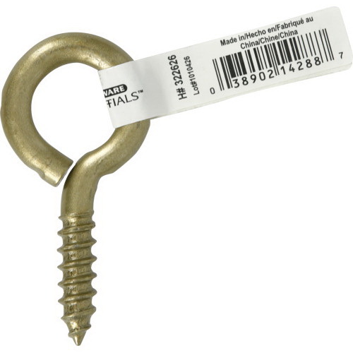 Hillman 322626 Screw Eye, 2-5/8 in OAL, Steel, Gold