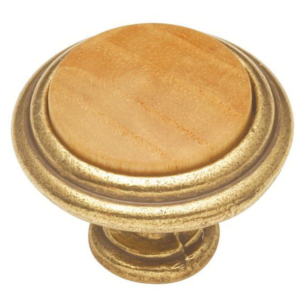 Hickory Hardware Woodgrain Series P415-OAK Cabinet Knob, 1 in Projection, Zinc/Oak