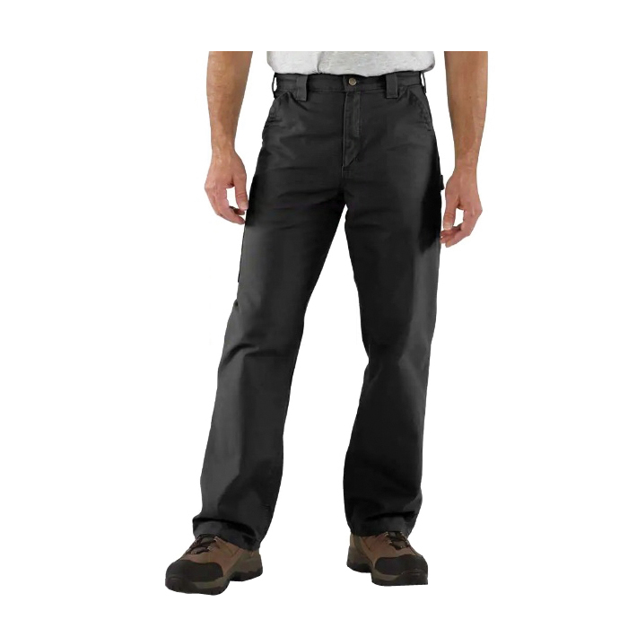 Carhartt B151-BLK34 34A Dungaree Pants, 34 in Waist, 34 in L Inseam, Black, Loose, Straight Fit - 1