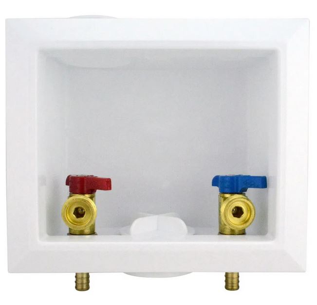 APXBOXWM Washing Machine Outlet Box, 1/2 x 3/4 in Connection, Polystyrene