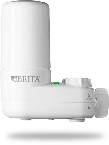 Brita SAFF-100 Faucet Filtration System, 100 gal Capacity, 0.58 gpm, Carbon Block Filtration, 1-Stage, White