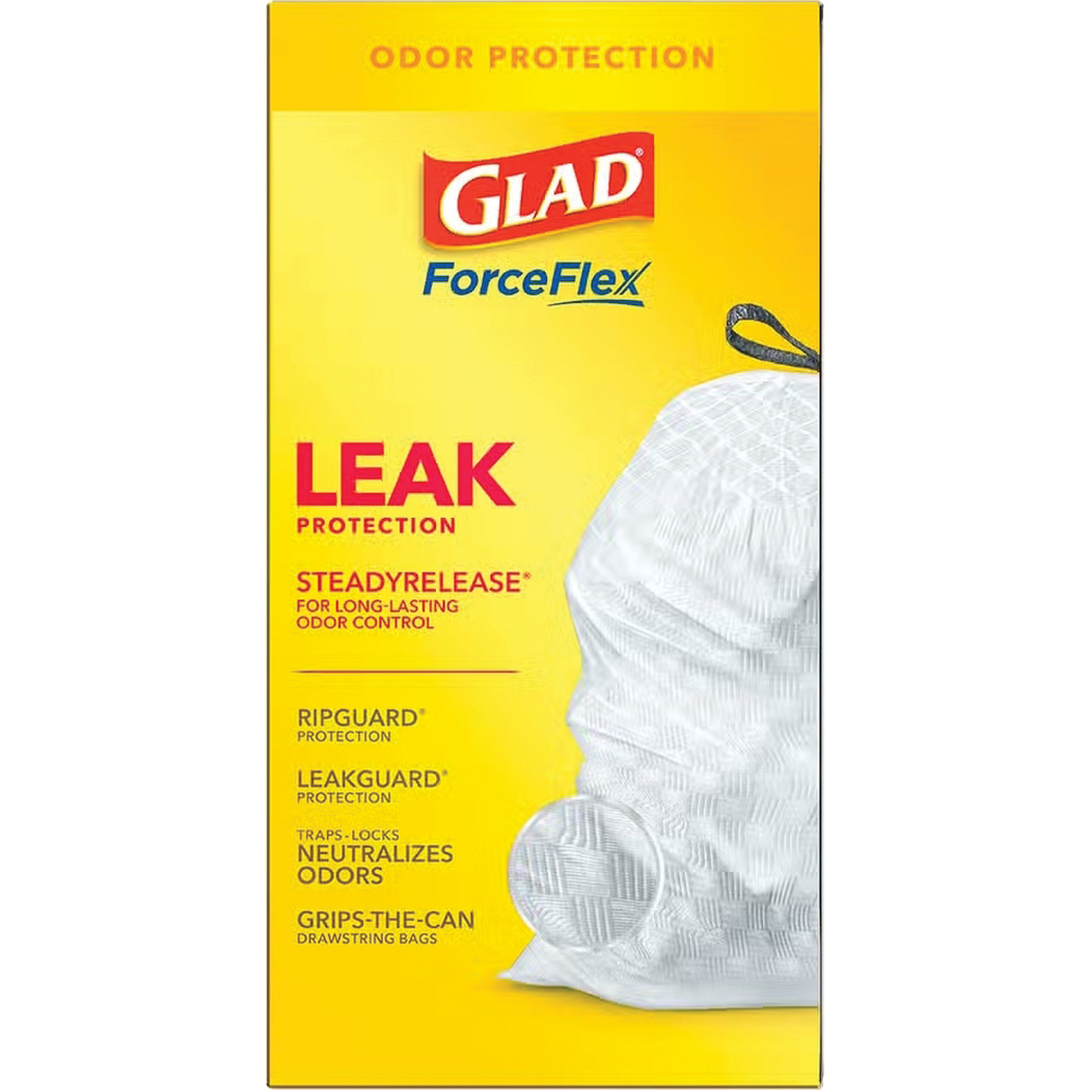 Glad 78459 Trash Bag, 13 gal, Plastic, White - 3