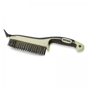 MAXXGRIP PRO 46834 Wire Brush with Scraper, 6 in L Brush, 1 in W Brush, HCS Bristle, 1-1/8 in L Trim