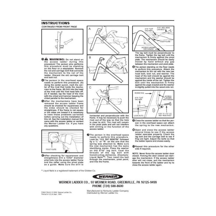Werner 55-1 Counter Balance Kit, Aluminum/Wood