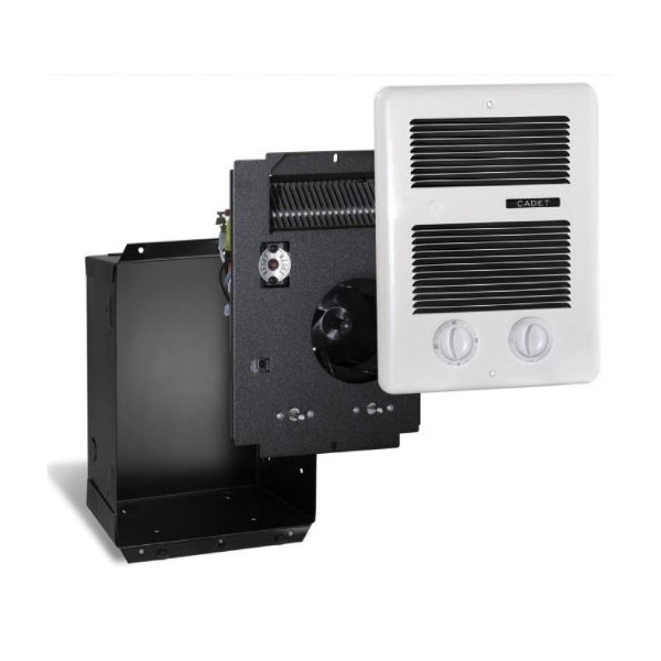 Electric Bath Wall Heater, Thermostat and Timer, Cadet, Com-Pak, 4.2/8.3 A, 120/240 V, 1000 W, 3415 Btu, 125 sq-ft Heating Area, White - 2