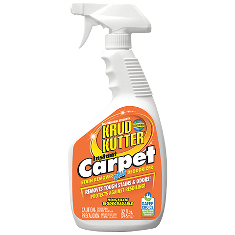 Krud Kutter CR326 Carpet Stain Remover and Deodorizer, 32 oz, Liquid, Mild, Clear