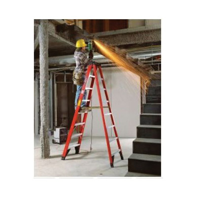 Fiberglass Step Ladder, Werner, 10 ft, 9-Step, Type IAA 375 lb Capacity - 1