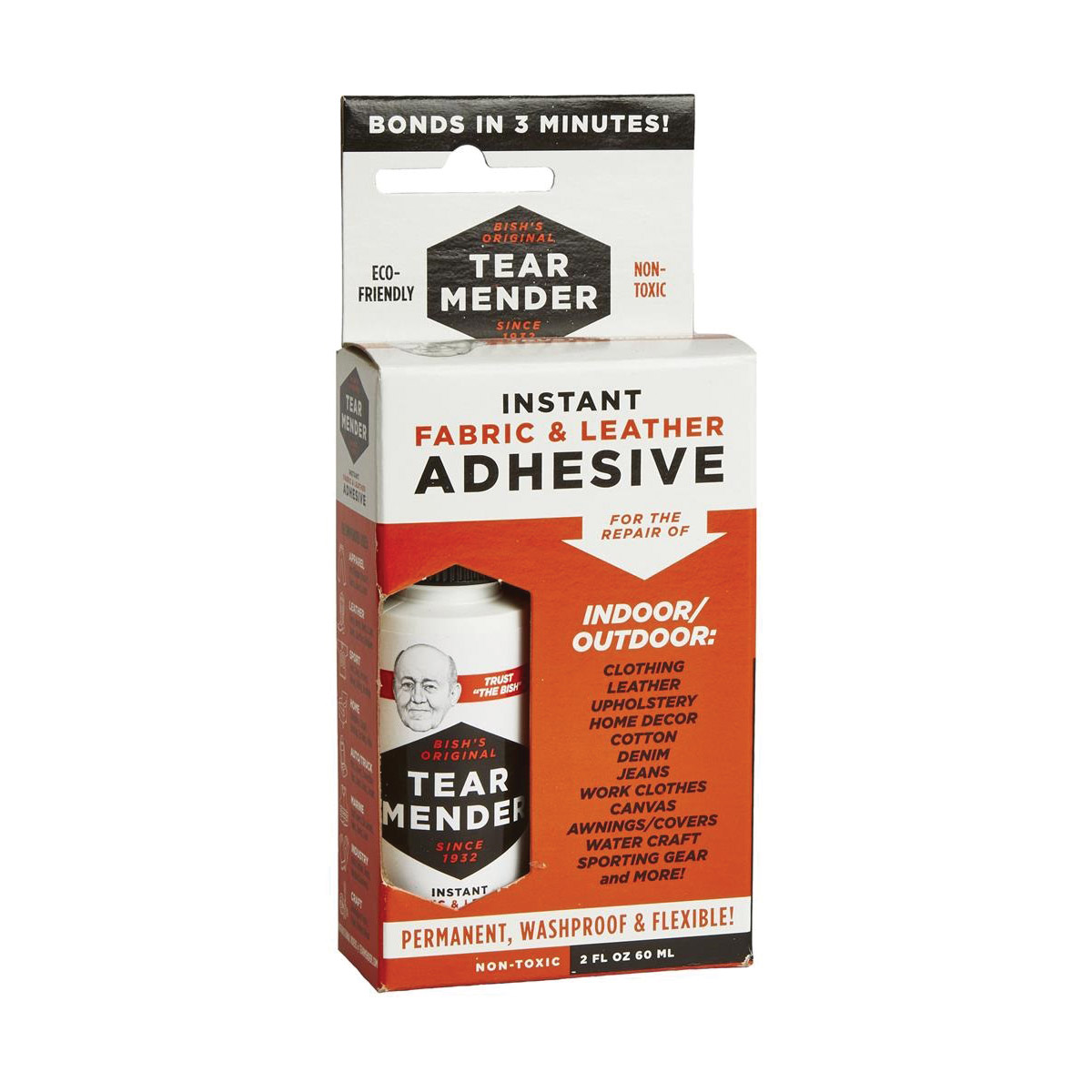 Tear Mender TM-1 Adhesive, Liquid, Ammonia, White, 2 oz, Bottle