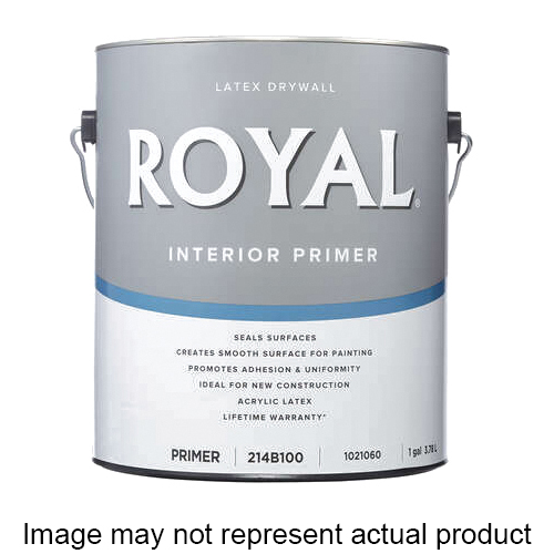 Interior Latex Drywall Primer, Royal, Flat, White, 1 gal - 1