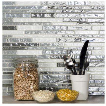 Geo Mosaic Tile, Gbm, Glass, Linear, 11-3/4 in L, 15-1/2 in W - 3