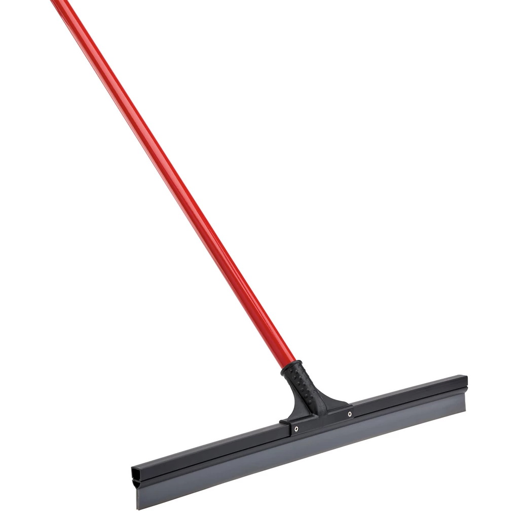 515 Floor Squeegee, 24 in Blade, Rubber Blade, Steel Handle, Red