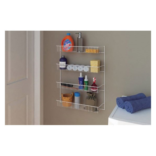 ClosetMaid 8033 4-Tier Wall Rack, 4-Shelf, 18-3/4 in OAW, 5 in OAD, 25-3/4 in OAH, Steel Shelving - 4