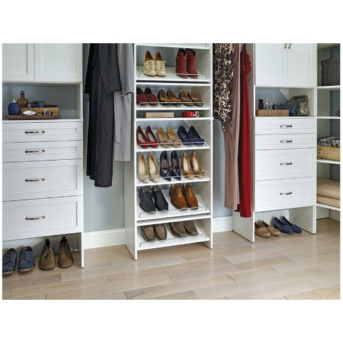 Angled Shoe Shelf, Closetmaid, 23.7 in W, 2.4 in H, Wood, White 2PC - 3