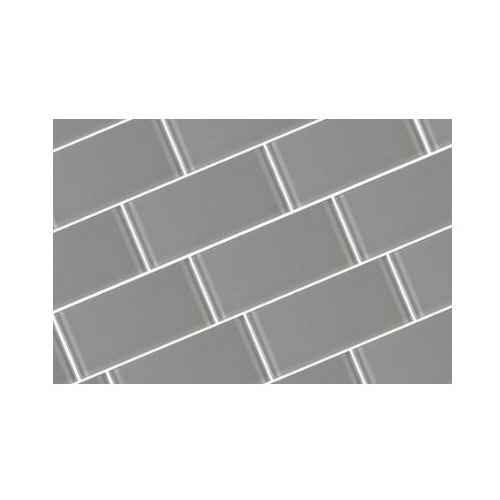 Metro Series Wall Tile, Gbm, 3 in W x 6 in L, Glass, Gray - 2