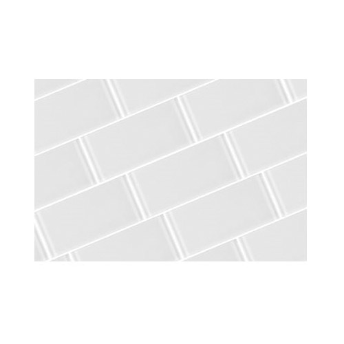 Metro Series Wall Tile, Gbm, 3 in W x 6 in L, Glass, White - 2