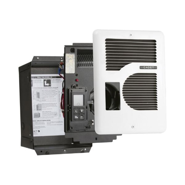 Electric Wall Heater, Digital Thermostat, Cadet, Fan Forced, Com-Pak, 200 sq-ft Heating Area, White - 2