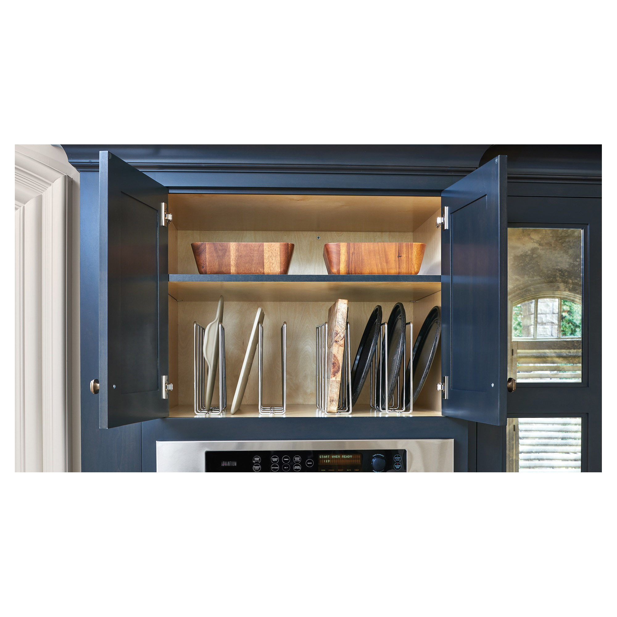 Bakeware and Tray Divider, Rev-A-Shelf, Chrome, 11-7/8 in L, 3 in W, 10 in H - 1