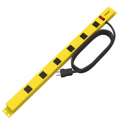 STANLEY SHOPMAX PRO6 31613 Power Bar, 14 AWG Cable, 4 ft L Cable, 15 A, 125 V, Black/Yellow - 1