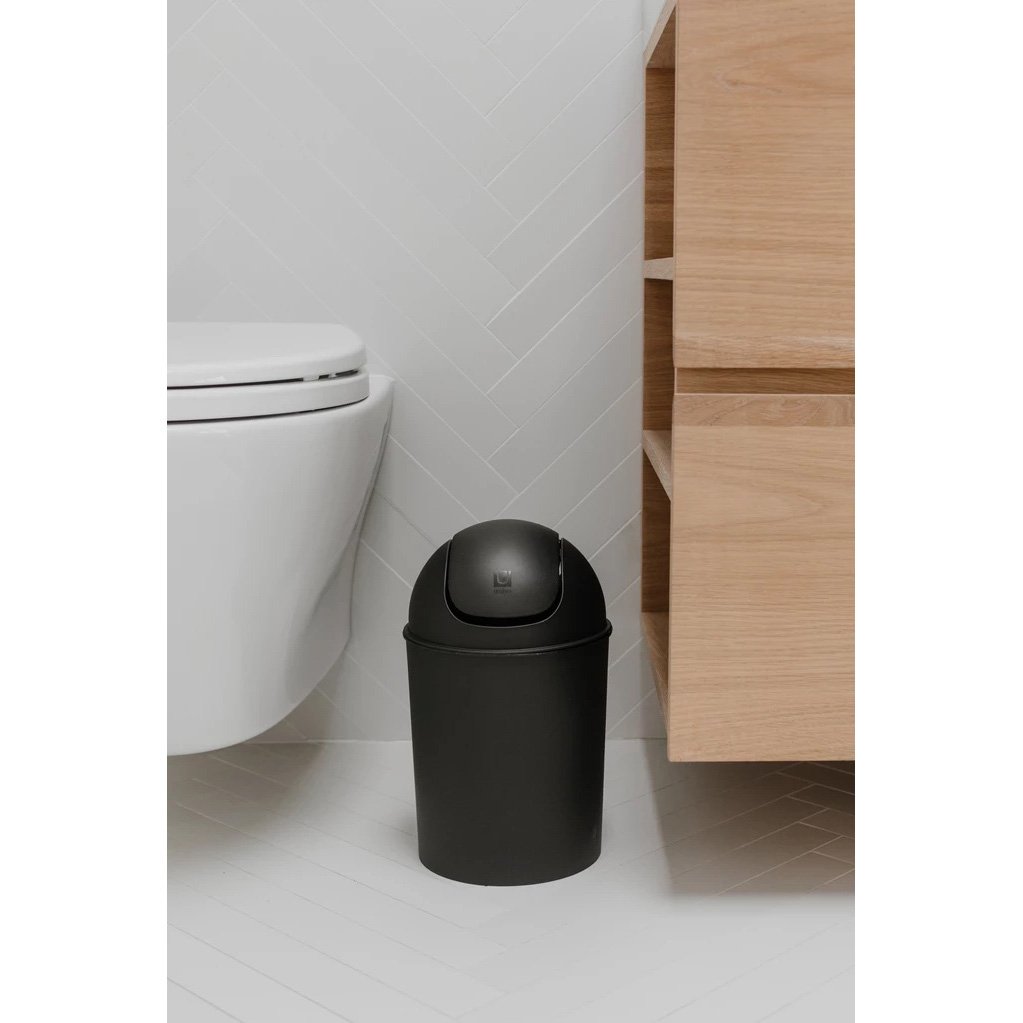 Mini Trash Can, Umbra, 1.25 gal Capacity, Polypropylene, Black - 2