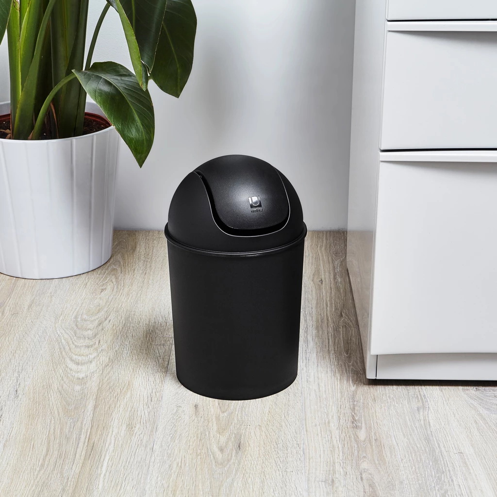 Mini Trash Can, Umbra, 1.25 gal Capacity, Polypropylene, Black - 4