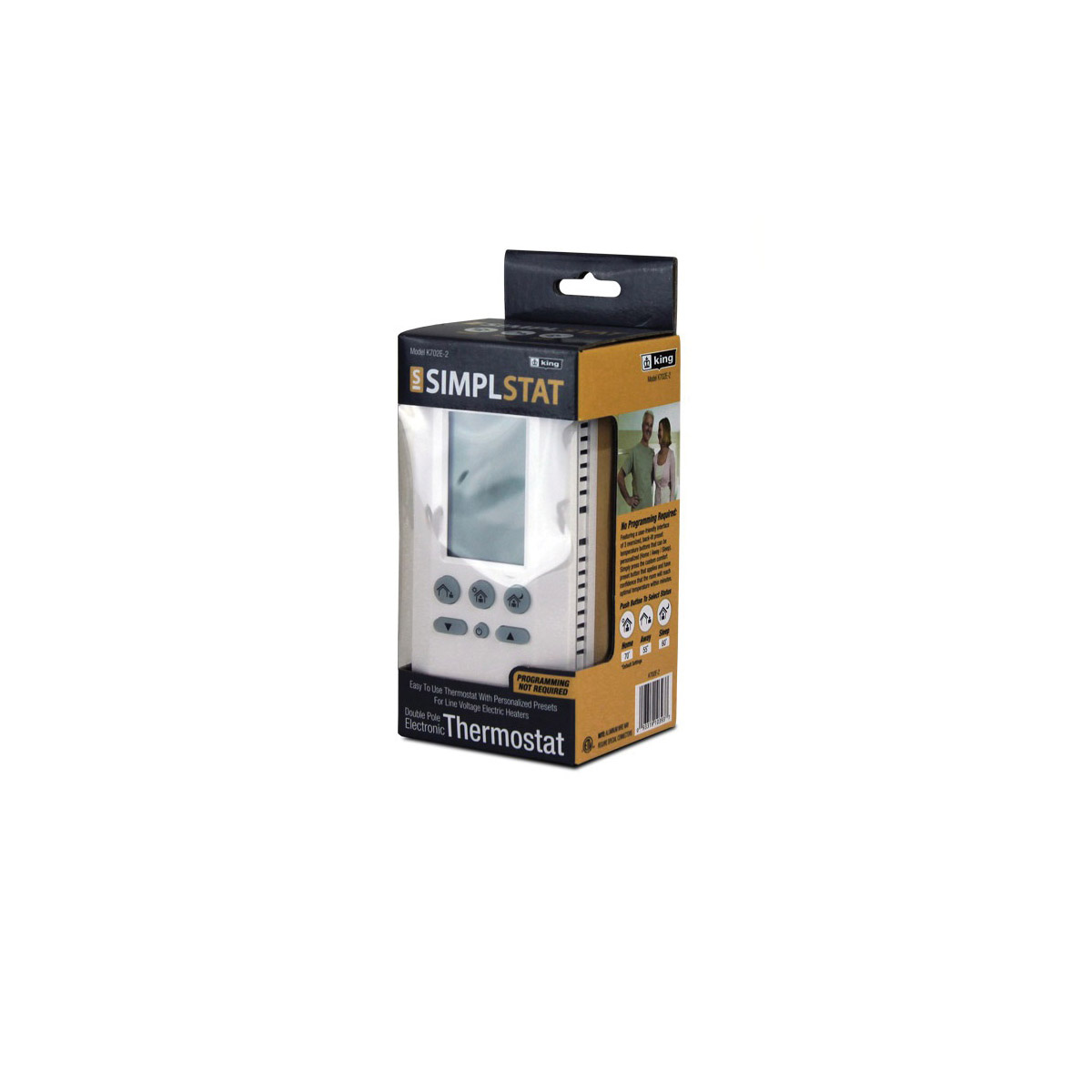 Electronic Thermostat, King, 120/208/240 V, Backlit Display - 2