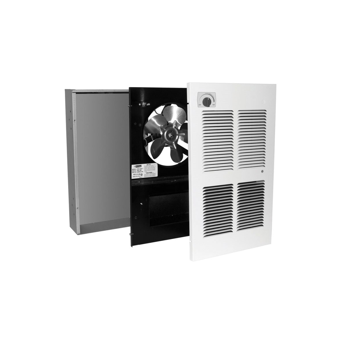 Efw-Mw Series Wall Heater, King, 8.3/12.5/16.6 A, 208/240 V, 2000/3000/4000 W, 13,648 Btu, White Dove - 4