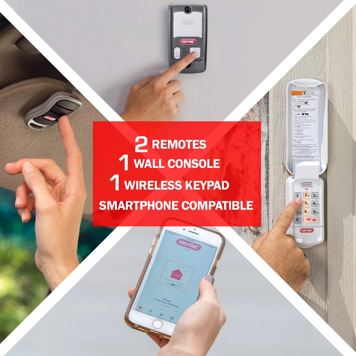 Garage Door Opener, Genie, Quietlift Connect, WiFi, Belt Drive, 3/4 HP, HomeLink and Car2U Compatible - 2