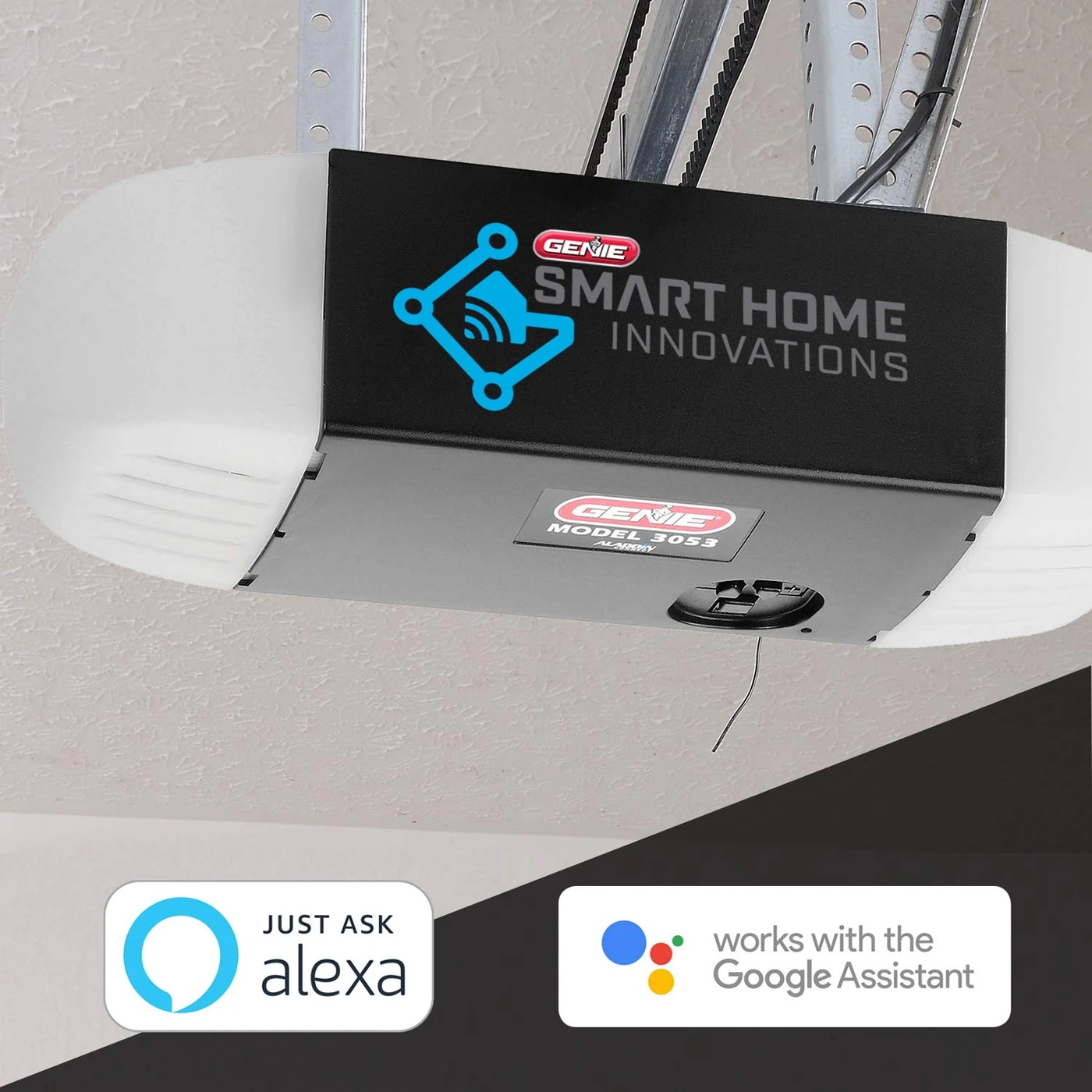 Garage Door Opener, Genie, Quietlift Connect, WiFi, Belt Drive, 3/4 HP, HomeLink and Car2U Compatible - 3