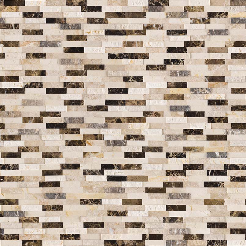 Emperador Mosaic Tile, Msi, Stone, Rectangular Offset, 12 in W - 2