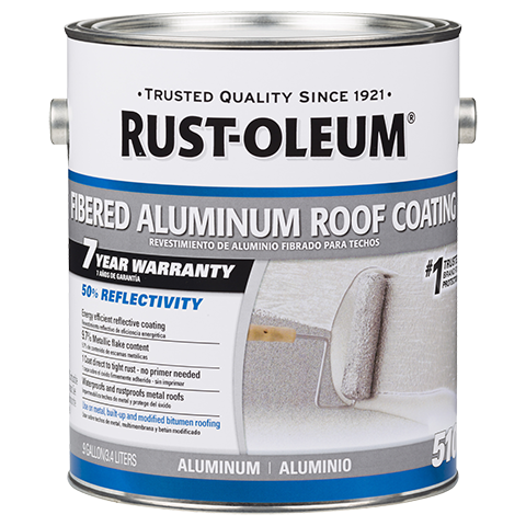 Rust-Oleum 510 Series 301997 Roof Coating, Bright Aluminum, 5 gal, Pail, Liquid
