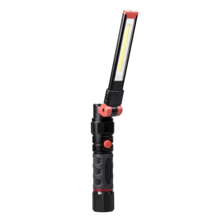 41-4350 Foldable Flashlight, AAA Battery, Alkaline Battery, LED Lamp, 500 Lumens, 20 m Beam Distance, Black/Red
