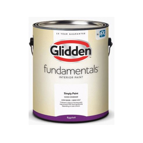 Glidden Fundamentals GLFIN20DB/01 Interior Paint, Eggshell Sheen, Ultra Deep, 1 gal, 300 to 400 sq-ft Coverage Area
